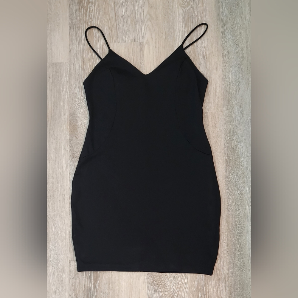 Haute Monde Black spaghetti strap mini dress bodycon large